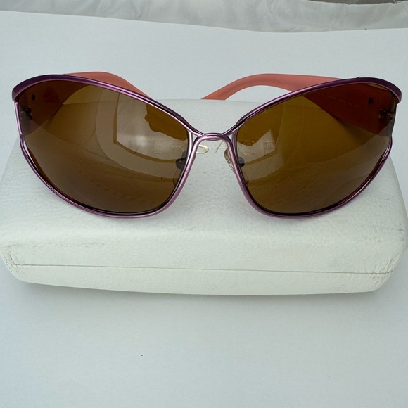 Versace Pink Frame Sunglasses with Brown Lenses main image 9